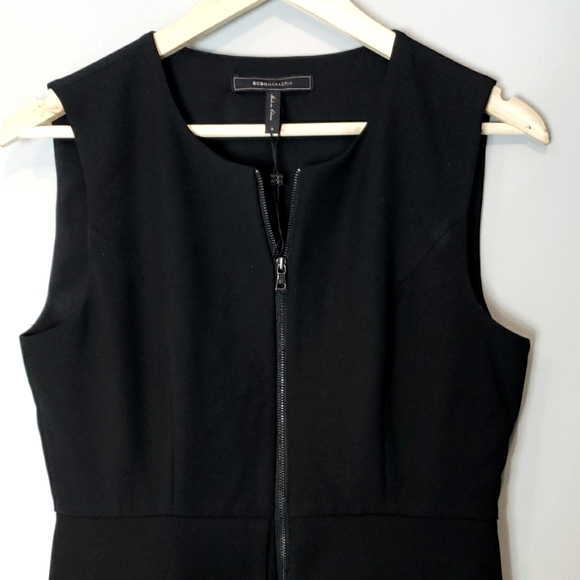 BCBGMaxAzria Abrielle Sleeveless Peplum Top Small Black New - Picture 2 of 9